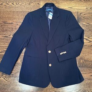 NWT J. McLaughlin navy blue Blazer with classic gold buttons. SIZE 12.